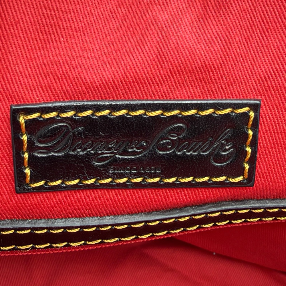 Dooney & Bourke 1975 DB Logo Satchel Gray Black Leather Red Lining Purse - Picture 7 of 10